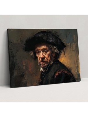 Popcasso Rembrandt Portre Dekoratif Kanvas Tablo