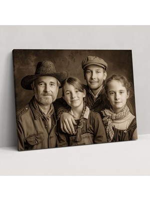 Popcasso Rembrandt Aile Portresi Dekoratif Kanvas Tablo