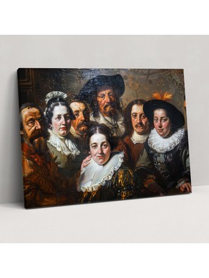 Popcasso Rembrandt Stili Portre Kanvas Tablo Duvar Sanatı