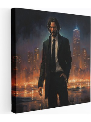 Popcasso Gece Vakti Süper Kahraman Kanvas Tablo - Hüzünlü John Wick Resmi