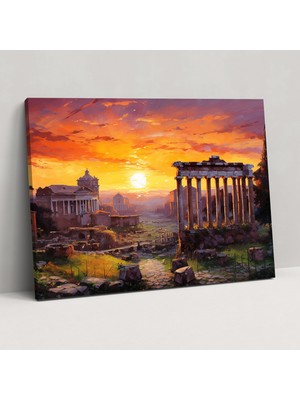 Popcasso Romantik Roma Temalı Dekoratif Kanvas Tablo