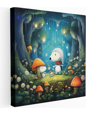 Popcasso Snoopy Karakterli Dekoratif Kanvas Tablo