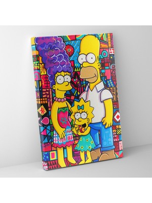 Popcasso Soyut Resim ile Simpsonlar Kanvas Tablo