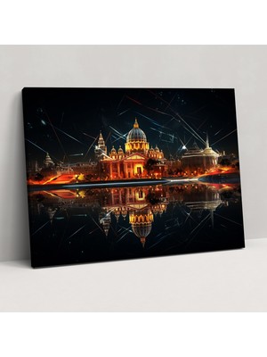 Popcasso Gelecek Temalı St. Peter Bazilikası Kanvas Tablo