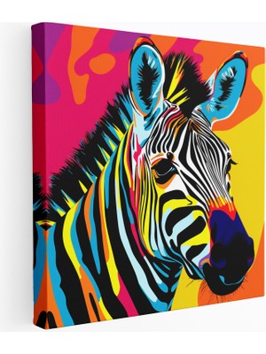 Popcasso Çağdaş Zebra Motifli Dekoratif Kanvas Tablo