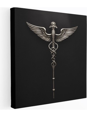 Popcasso Caduceus Sembolü ile Tıp Temalı Kanvas Tablo
