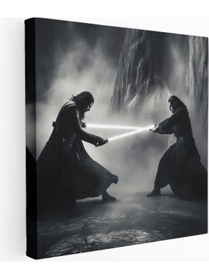 Popcasso Işın Kılıcı Dövüşü Temalı Kanvas Tablo - Star Wars ile Heyecan Verici Duvar Sanatı