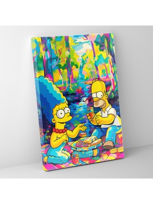 Popcasso Simpsons Temalı Pop Art Kanvas Tablo