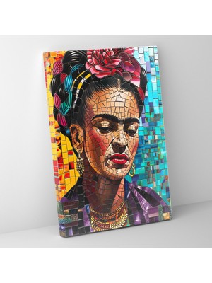 Popcasso Frida Kahlo Tarzı Mozaik Kanvas Tablo