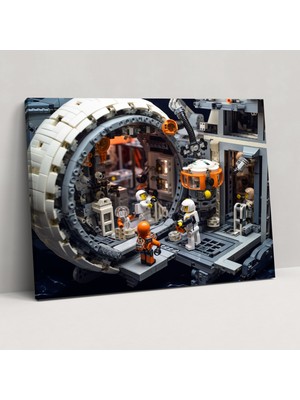 Popcasso Astronotlar Temalı LEGO Uzay Istasyonu Duvar Tablosu