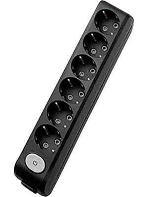 OEM Multi-Let Siyah Altılı Priz Anahtarlı Toprak Klemensli Çocuk Korumalı