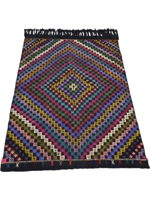 Kilim Antik El Dokuma Karapınar Yörük Pamuklu Kilim 1686 - Yeni - Çok Renkli