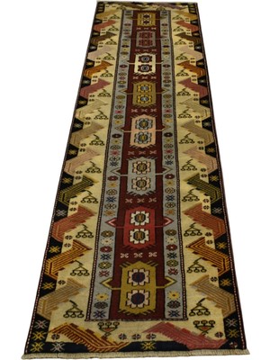 Kilim Antik El Dokuma Bozalan Milas Yolluk Yün Halı 1642 - Yeni - Çok Renkli