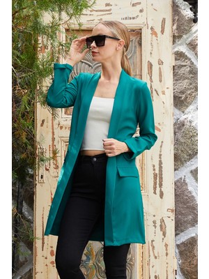 FullaModa Kolu Katlı Şal Yaka Blazer Ceket