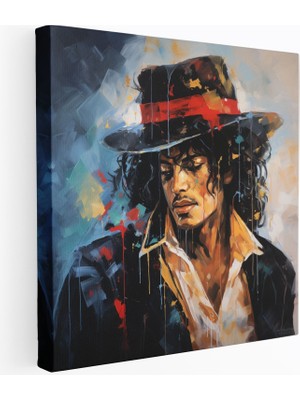 Popcasso Soyut Ekspresyonizm Temalı Micheal Jackson Kanvas Tablo