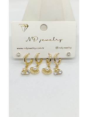 Nd Jewelry Amalfi Deniz Esintisi 6'lı Küpe Seti
