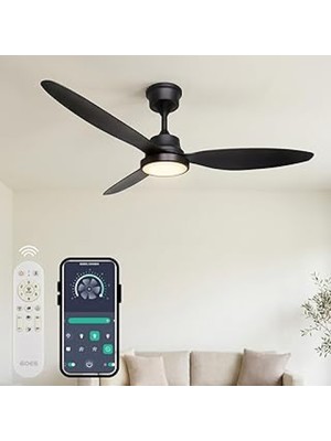 Empressco 132CM Uzaktan Kumandalı 3 Kanatlı Modern Tavan Vantilatörü ve LED Işık