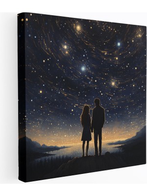 Popcasso Büyülü Romantik Takımyıldızlar Gece Kanvas Tablo