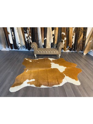Fiesta Leather Art Hakiki Deri Dana Postu - Kahve Beyaz - 215 x 260 - 2250801000028