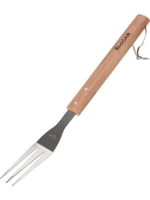 Hsc Bilişim Barbekü Çatal Ahşap Sap Paslanmaz Çelik 38CM