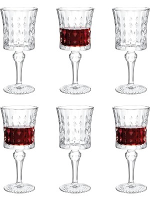 Hsc Bilişim 6'lı Kristal Kahve Yanı Seti - 200 ml Zarif Desenli Bardak, Su Şerbet Kadehi, Davet Günlük Ku