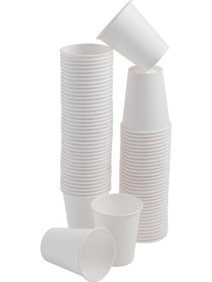 Hsc Bilişim 75 Adet Tek Kullanımlık Karton Bardak 8 Oz 250 Ml, Beyaz Sıcak Bardaklar, Kağıt Meyve Suyu Bardağı,