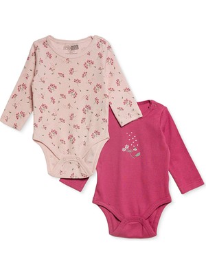 Hellobaby Kız Bebek 2li Uzun Kol Body Çıtçıtlı Yaka Uzun Kol