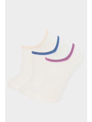 DeFacto Kadın 3'lü Pamuklu Sneaker Çorap E2090AXNS