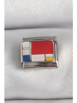 Marsilyan Mey Ithalat® 316L Çelik Gümüş Renk Karışık Renk Portre Model Nomination Charm