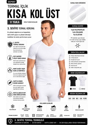 Oıl Company Termal Içlik Üst Kısakol V Yaka Unisex Pp Seamless Iı. Seviye OCP007