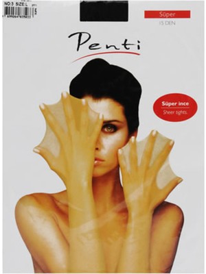 Penti Süper 15 Den Külotlu Çorap Siyah No:3 Size:l (5'li Paket)