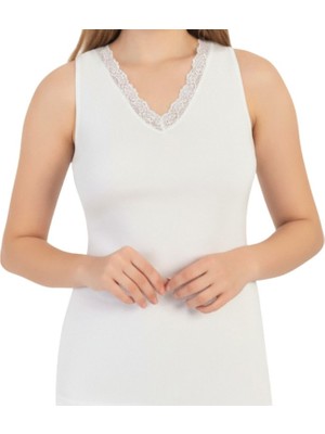 Yaase Dantelli Atlet Beyaz Xl (4'li Paket)
