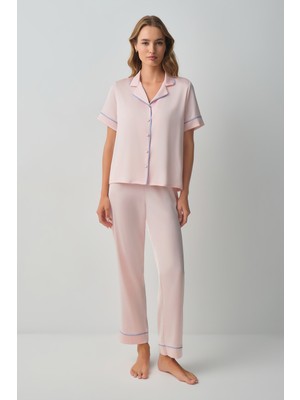 Suwen Clara Gömlek Yaka Pijama Takımı