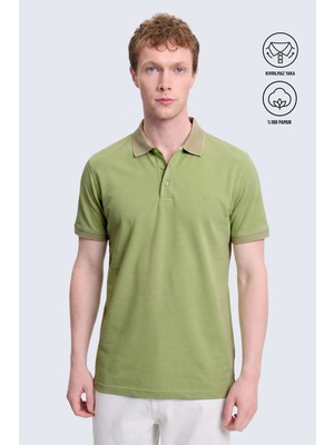 Hatemoğlu Yeşil Regular Fit Polo Yaka 100% Pamuklu Tişört