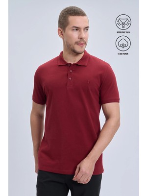 Hatemoğlu Erkek Bordo Regular Fit %100 Pamuk Polo Yaka Tişört
