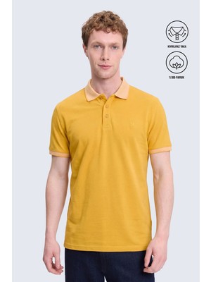 Hatemoğlu Sarı Regular Fit Polo Yaka 100 Pamuklu Tişört
