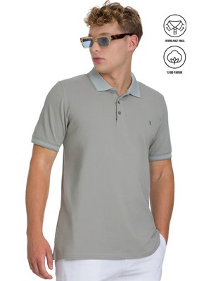 Hatemoğlu Haki Regular Fit 100% Pamuklu Polo Yaka Tişört