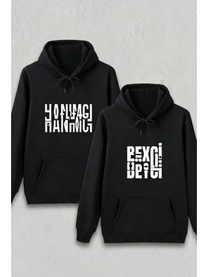Beruflic Sevgililer Günü Beyci Hediye Baskılı Oversize Kapüşonlu Sweatshirt