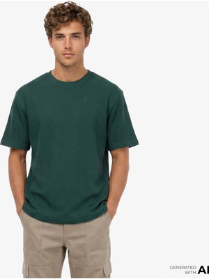 Karl Kani Signature Waffle Erkek Yeşil T-Shirt.grn