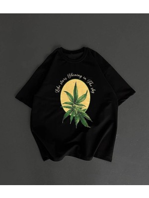 Beruflic Ön ve Arka Baskılı Oversize Bisiklet Yaka Tshirt