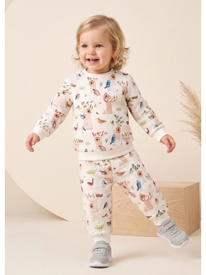 OZMOZ Organik Kuş Desenli Baharlık Kız Bebek Sweatshirt