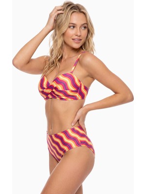 Beruflic  Renkli Straplez Yüksek Bel Bikini Takımı