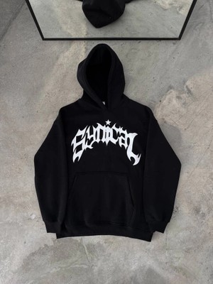Beruflic Kışlık Kapşonlu Baskılı Oversize Sweatshirt