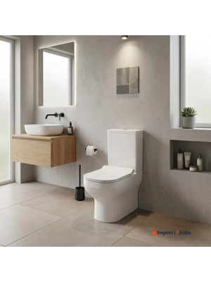 Kale Loft Kanalsız Duvara Sıfır Klozet + Ultra Slim Yavaş Kapanan Klozet Kapağı + Rezervuar + 3/6 İç Takım