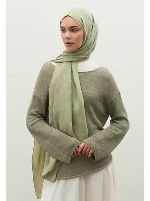 Fresh Scarfs Oslo Pamuk Floş Jakarlı Şal Mint Yeşili
