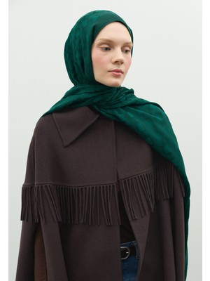 Fresh Scarfs Oslo Pamuk Floş Jakarlı Şal Petrol