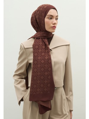 Fresh Scarfs Oslo Pamuk Floş Jakarlı Şal Ağaç Kabuğu