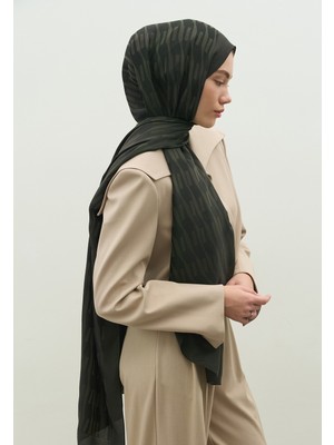 Fresh Scarfs Nara Pamuk Floş Jakarlı Şal Kömür