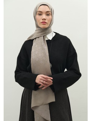 Fresh Scarfs Oslo Pamuk Floş Jakarlı Şal Gümüş