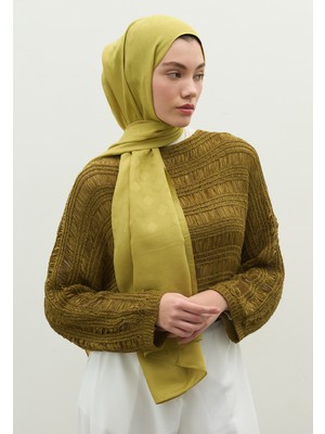 Fresh Scarfs Oslo Pamuk Floş Jakarlı Şal Tatlı Sarı